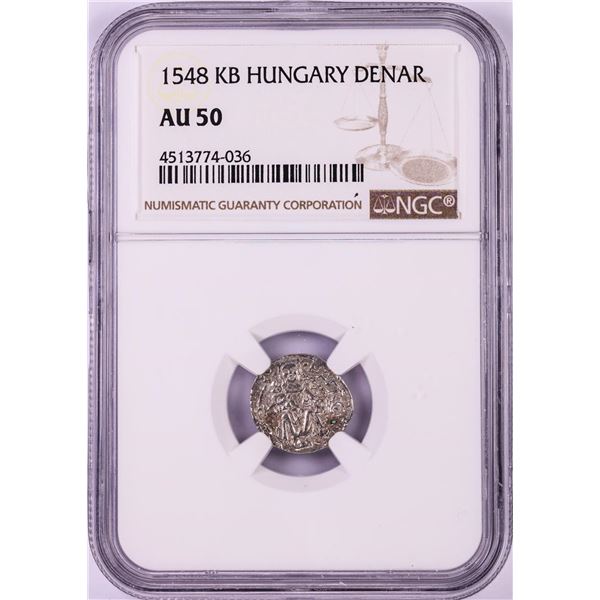 1548 KB Hungary Denar 'Madonna and Child' Coin NGC AU50