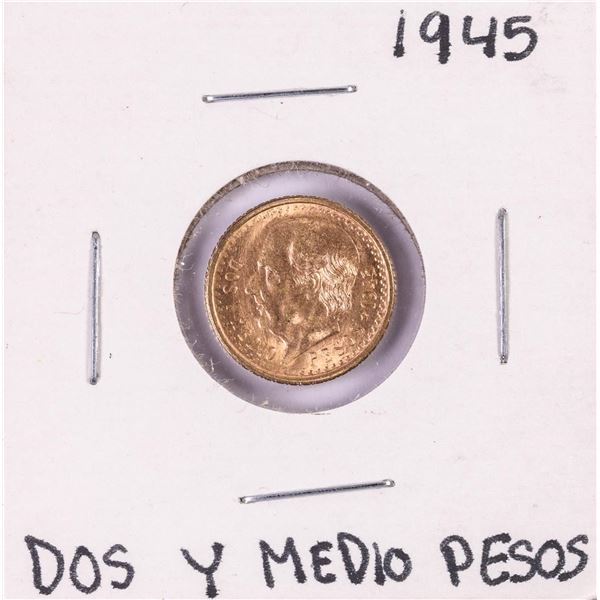 1945 Mexico Dos Y Medio Pesos Gold Coin