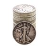 Image 1 : Roll of (20) Assorted Date Walking Liberty Half Dollar Coins Circulated