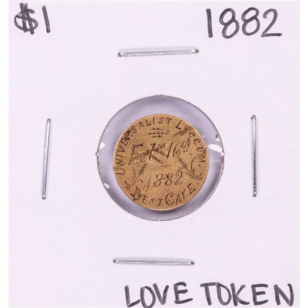 1882 $1 Indian Princess Head Gold Dollar Love Token Coin