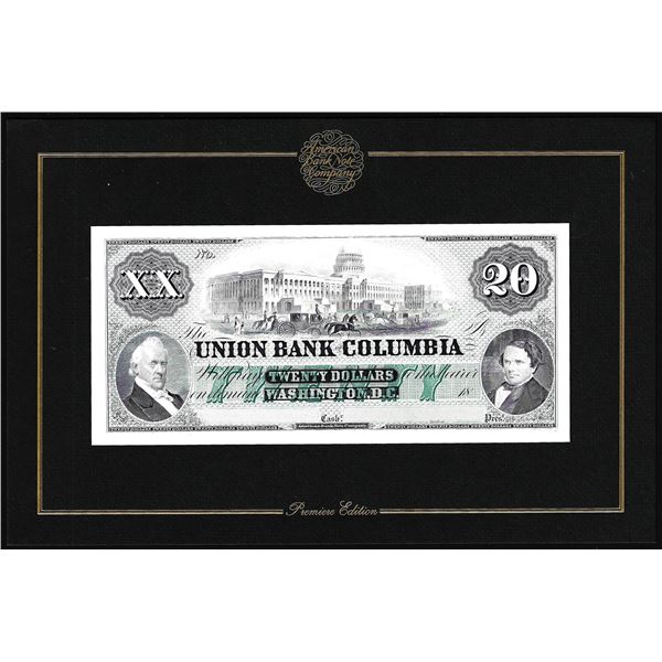 1994 ABN Co. Intaglio Print Union Bank of Columbia Washington, D.C.