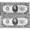 Image 1 : Lot of 1934B & 1934D $20 Federal Reserve Notes