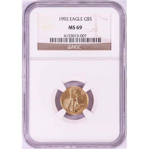 1992 $5 American Gold Eagle Coin NGC MS69