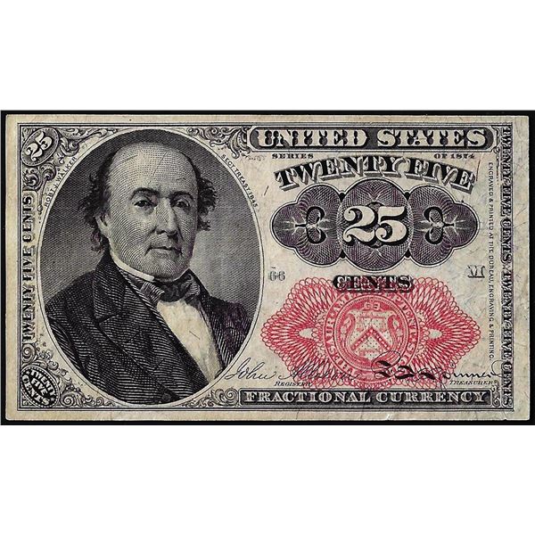1874 Fifth Issue Twenty Five Cents Fractional Currency Note