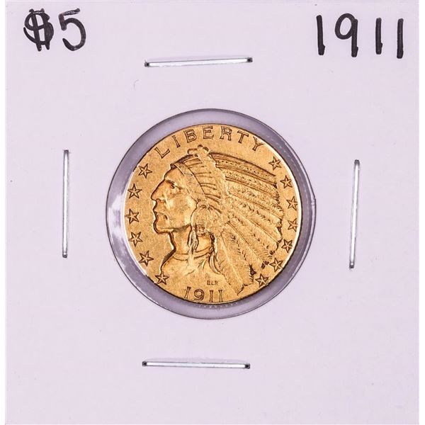 1911 $5 Indian Head Half Eagle Gold Coin
