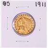 Image 1 : 1911 $5 Indian Head Half Eagle Gold Coin