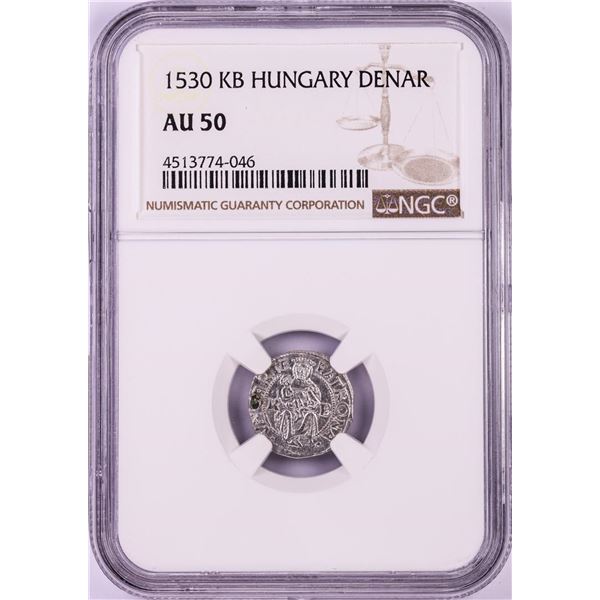 1530 KB Hungary Denar 'Madonna and Child' Coin NGC AU50
