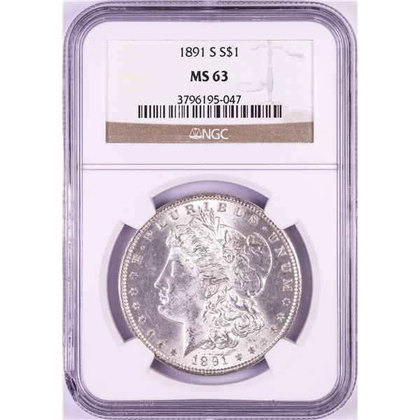 1891-S $1 Morgan Silver Dollar Coin NGC MS63