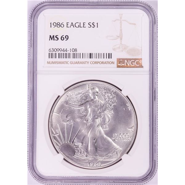 1986 $1 American Silver Eagle Coin NGC MS69
