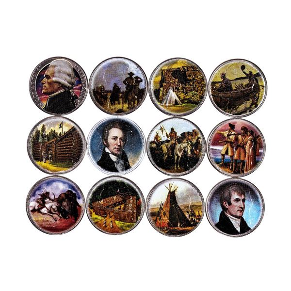 Lot of (12) Jefferson Nickel Colorized Art Coins