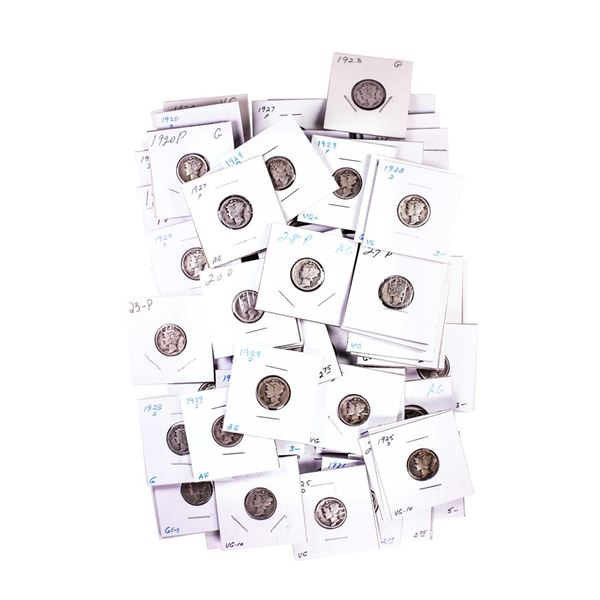 Lot of (80) Assorted Date Mercury Dime Coins