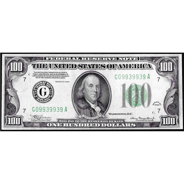 1934 $100 Federal Reserve Note Chicago