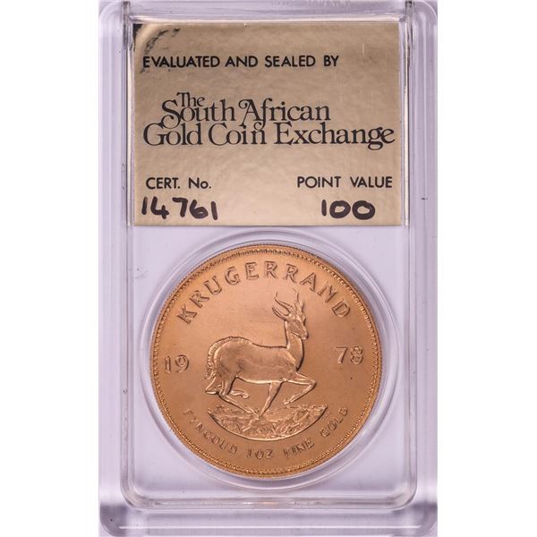 1978 Proof South Africa 1oz Krugerrand Gold Coin w/COA