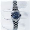 Image 3 : Rolex Ladies Stainless Steel Factory Blue Roman Dial Diamond Datejust Wristwatch