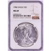 1986 $1 American Silver Eagle Coin NGC MS69