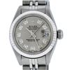 Image 1 : Rolex Ladies Stainless Steel Slate Grey Diamond Datejust Wristwatch