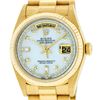 Rolex Men's 18KT Yellow Gold Mother Of Pearl Diamond Quickset President Wristwatch