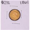 1861 New Reverse $2 1/2 Liberty Head Quarter Eagle Gold Coin
