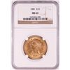 Image 1 : 1881 $10 Liberty Head Eagle Gold Coin NGC MS63