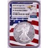 Image 1 : 2019-W $1 Proof American Silver Eagle Coin NGC PF70 Ultra Cameo Congratulations Flag