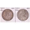Lot of 1834 & 1842 France 5 Francs Silver Coins