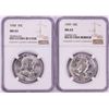 Image 1 : Lot of 1958-1959 Franklin Half Dollar Coins NGC MS63