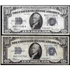 Image 1 : Lot of 1934 & 1934C $10 Silver Certificate Notes