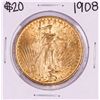 1908 No Motto $20 St. Gaudens Double Eagle Gold Coin