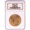 1889-S $20 Liberty Head Double Eagle Gold Coin NGC MS62