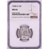 Image 1 : 1908-D Barber Quarter Coin NGC MS64