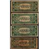 Image 2 : Lot of (4) 1935A $1 Hawaii WWII Emergency Issue Silver Certificate Notes