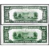 Image 2 : Lot of (2) 1934A $20 Federal Reserve Notes New York