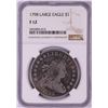 1798 Large Eagle $1 Flowing Hair Silver Dollar Coin NGC F12