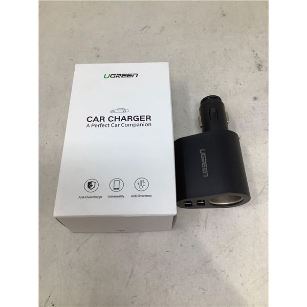 Universal Car Charger with 2 USB Ports and Auxiliary Lighter Socket