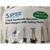 Image 2 : 2 pack Macrame Plant Hangers with Hooks