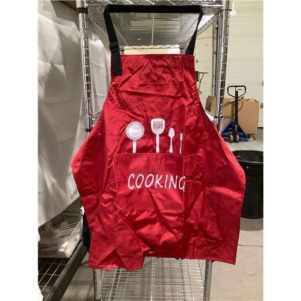 2 Pack Adjustable Kitchen Apron with Pocket (Red & Balck)