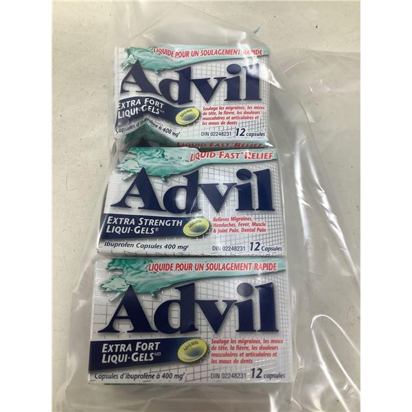 Advil extra strength caplets lot of 3 x 12