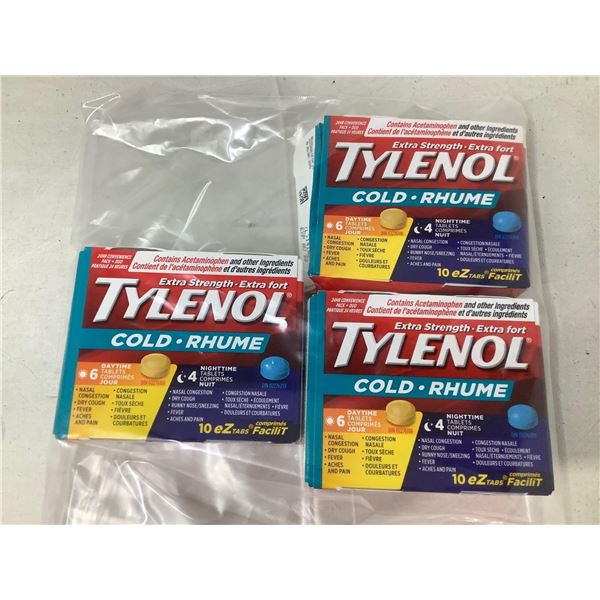 Tylenol cold extra strength day/night lot of 3 x 10