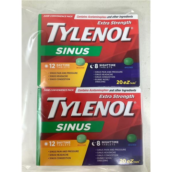Tylenol Sinus extra Strength lot of 2 x 20
