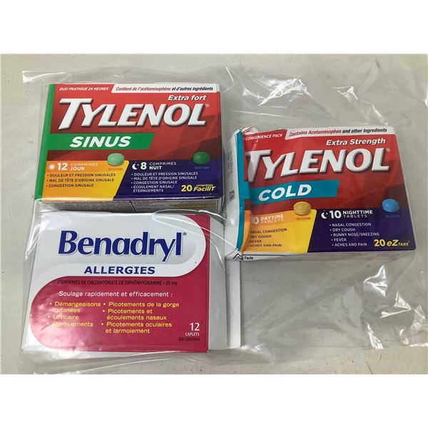 Lot of 3 assorted cold & allergy meds