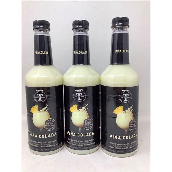 Motts Pina Colada Cocktail Mixer lot of 3 x 1L