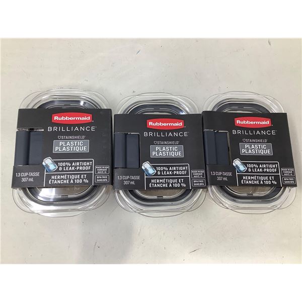 Rubbermaid Brilliance 757ml containers lot of 3