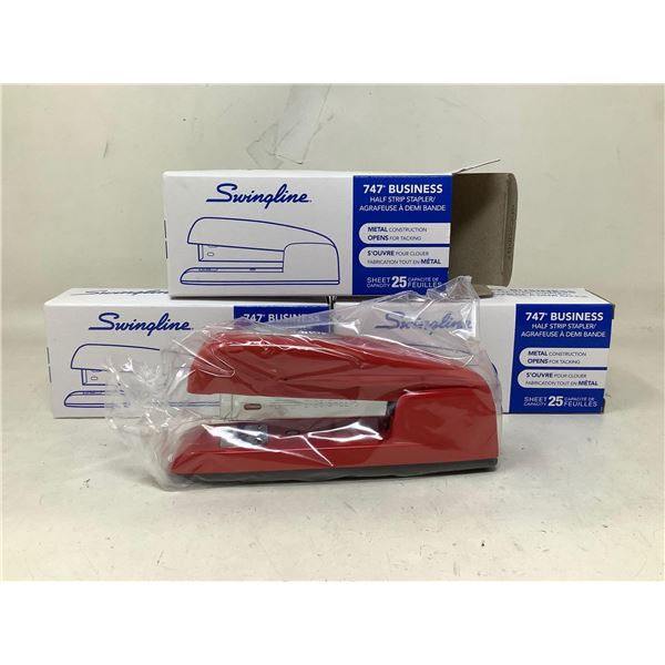 SwinglineÊ747 Staplers red lot of 3Ê