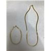 Image 1 : Herring bone 14K GP Necklace & Bracelet set 2 piece