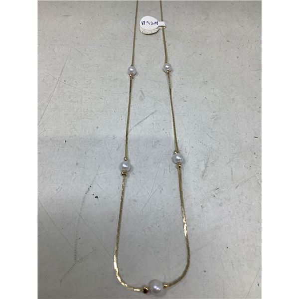 Ladies 14K GP pearl style necklace