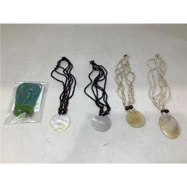 Lot of conch shell hand made beaded necklaces