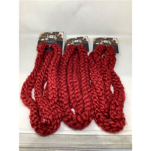 UGG classic cable knit christmas tree garland lot of 3 x 72 inches