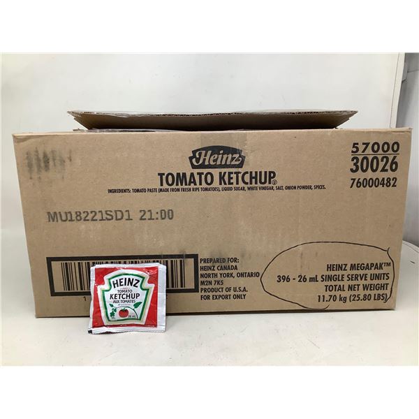 Heinz Tomato Ketchup Case lot of 396 x 26ml pouches