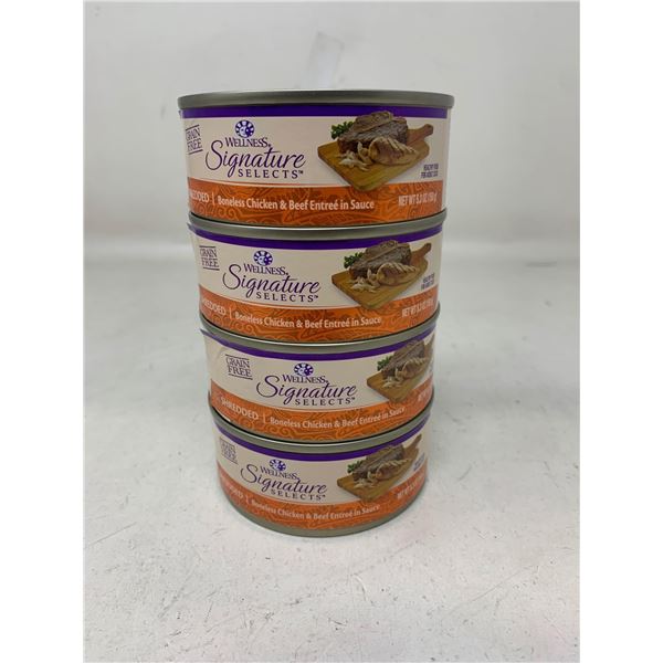 Wellness Signature Selects Shredded chicken & Beef Cat food lot of 4 x 150g