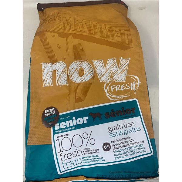 NOW Fresh senior grain free dog food large breed 12 Lbs Bag